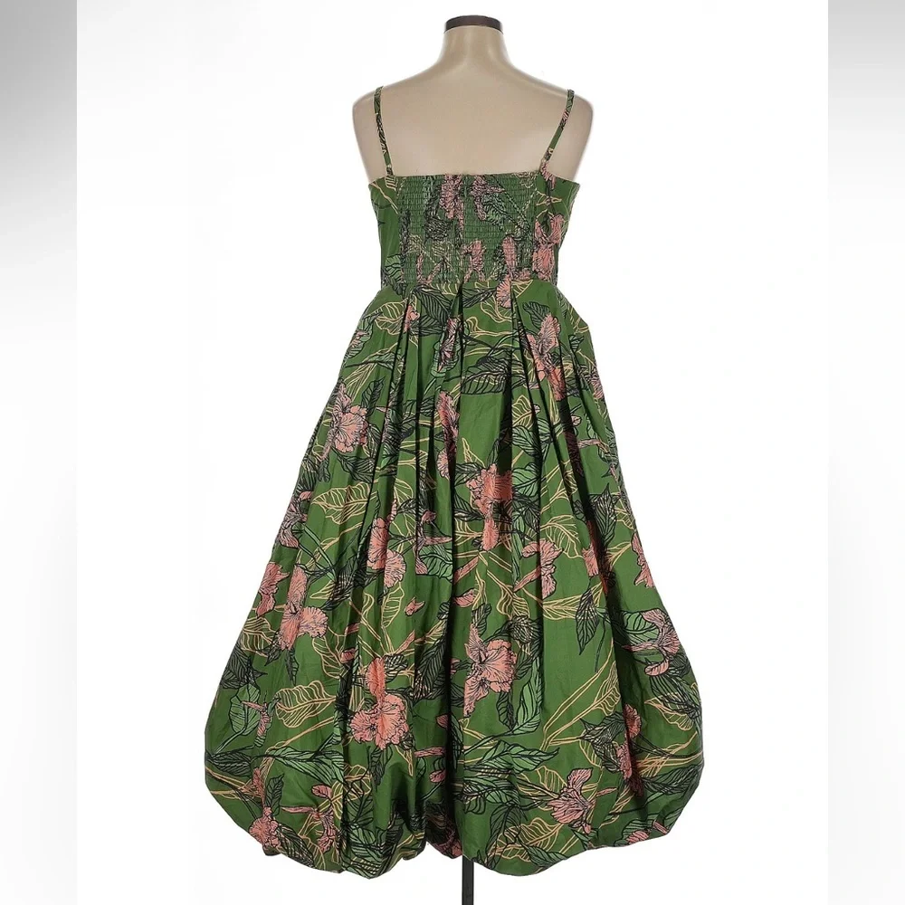 NWT Anthropologie Hutch Green Cutout Bubble-Hem Midi Dress - Picture 6 of 16